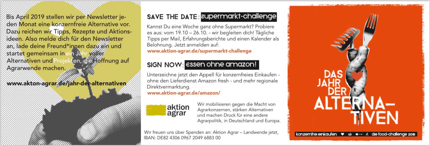 Aktion Agrar: Das Jahr der Alternativen (Flyer)