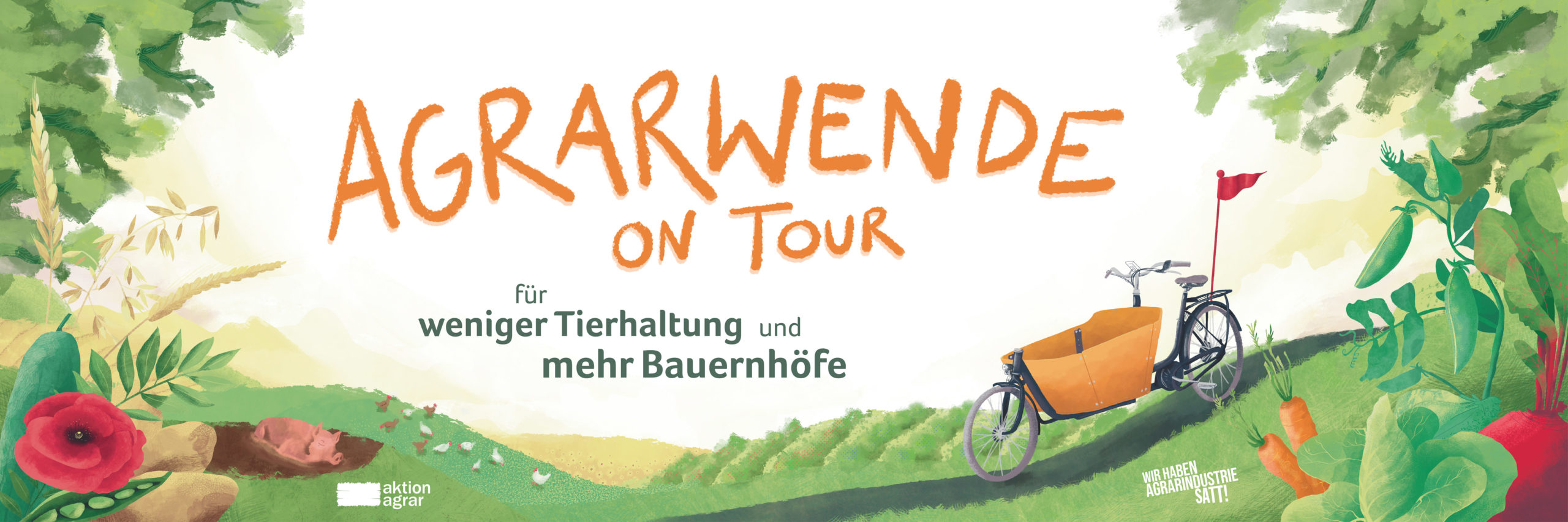 Agrarwende on Tour für weniger Tierhaltung Banner