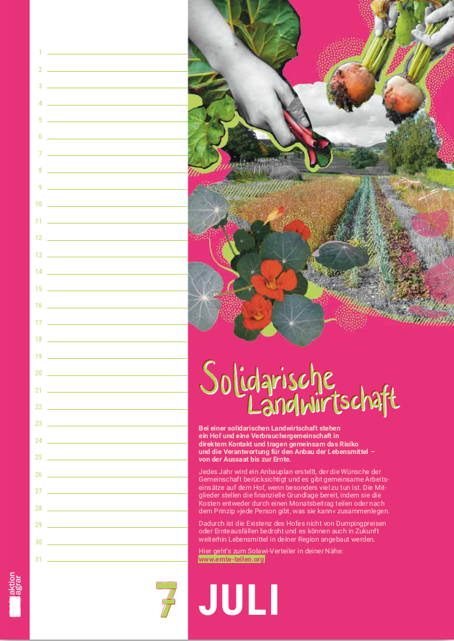 Neuauflage Kalender Juli Neuauflage Kalender Juli