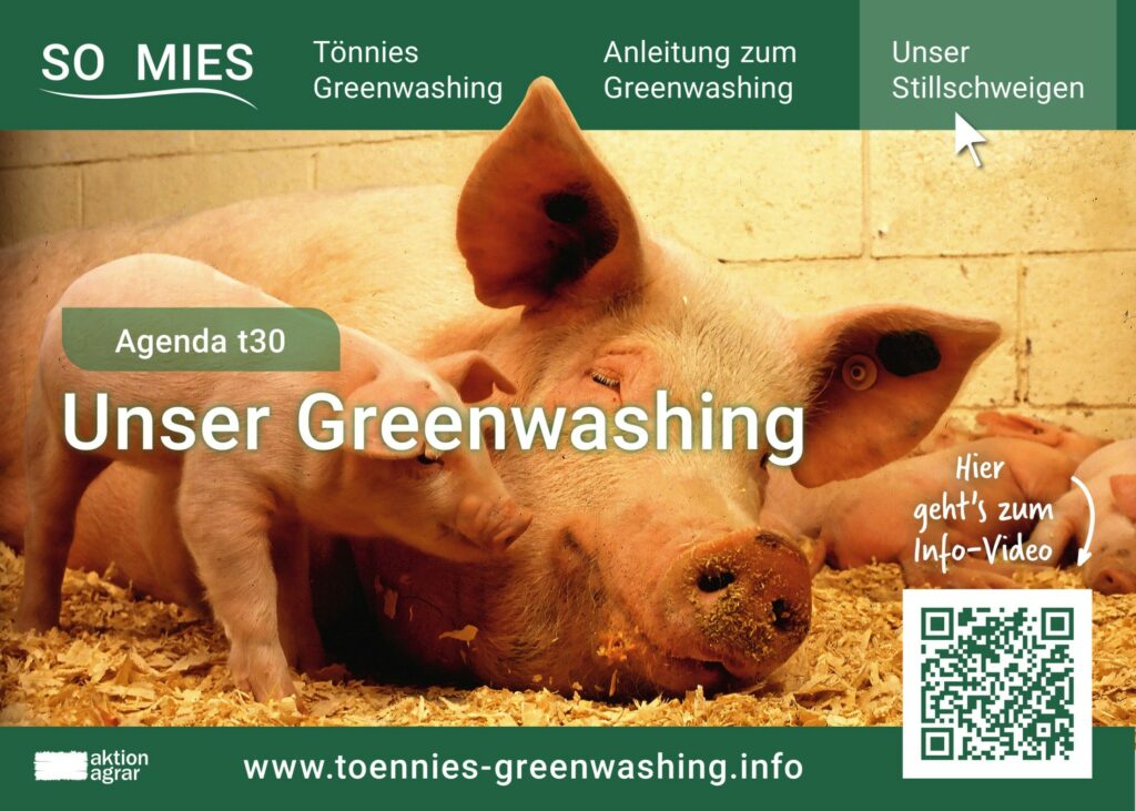 Ausschnitt aus der Webseite zur Aufklärung über Tönnies' Greenwashing