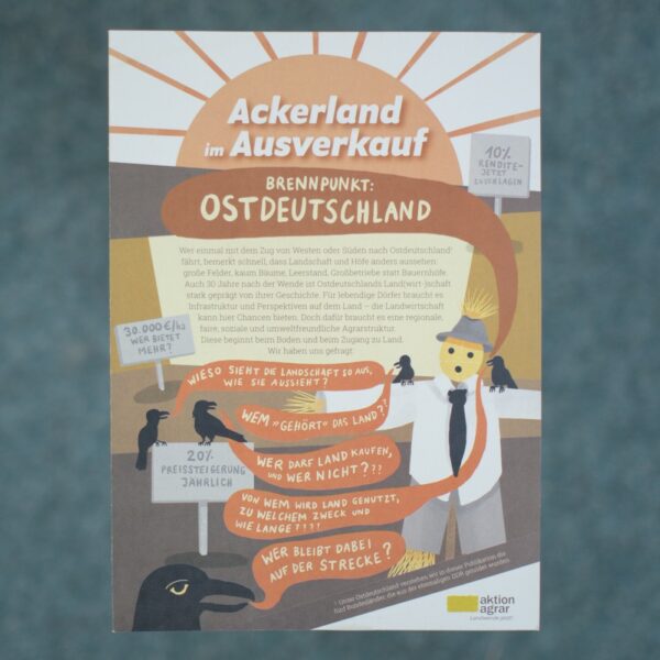 Faltblatt: Ackerland im Ausverkauf